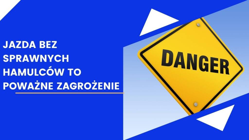 Żółty znak ostrzegawczy „Danger” na niebieskim tle