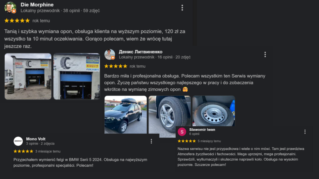 Opinie Google - zadowoleni klienci