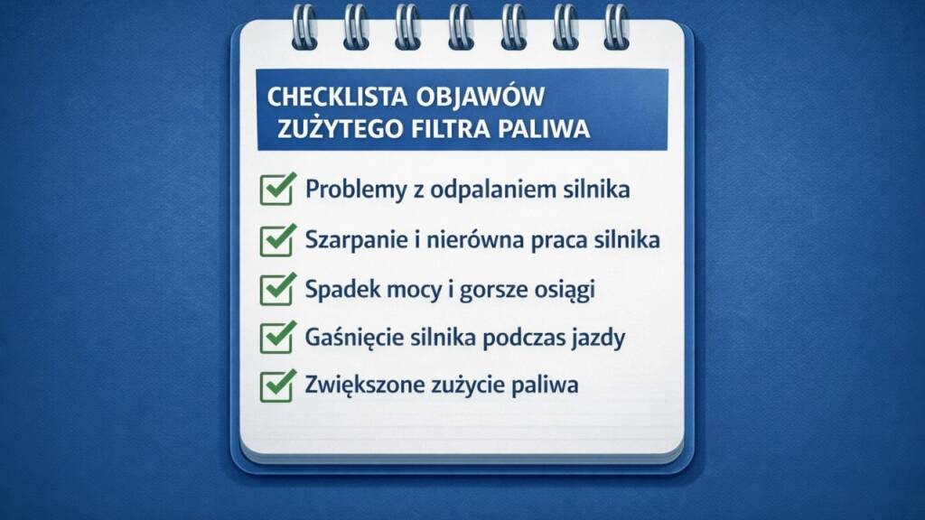 checklista objawów zużytego filtra paliwa