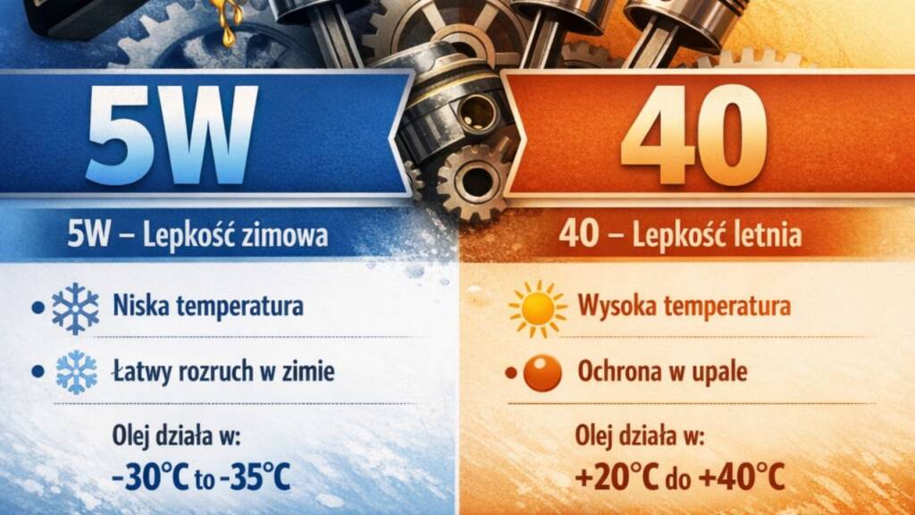 Infografika: co oznacza 5W i 40 w oleju silnikowym?